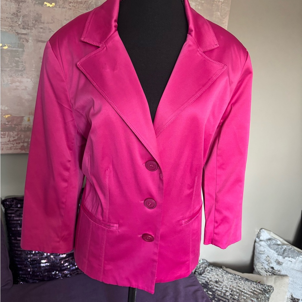 Dress Barn Pink Tailored Blazer with Notched Lapels Size XL